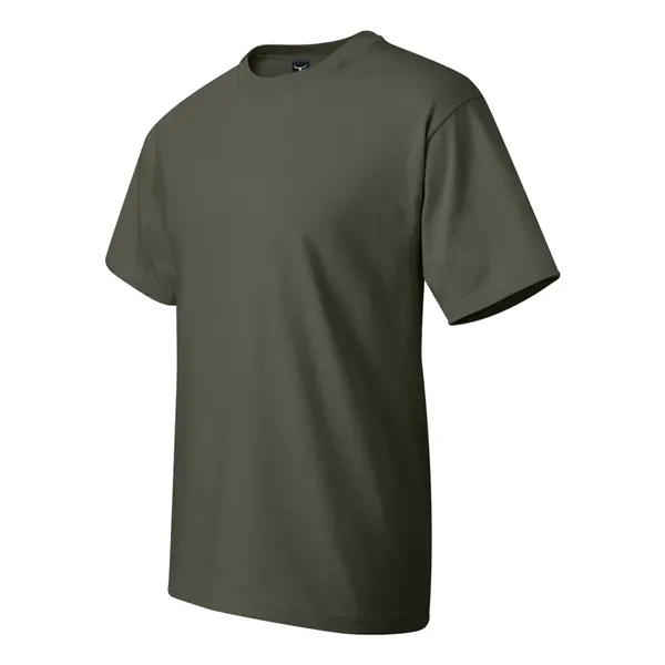 Hanes T-shirt made of 100% ring-spun cotton with double-needle stitching.... from ASI 84358 S&S Activewear