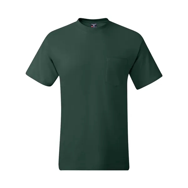 T-shirt with chest pocket made of 100% ring-spun cotton with double-needle... from ASI 84358 S&S Activewear