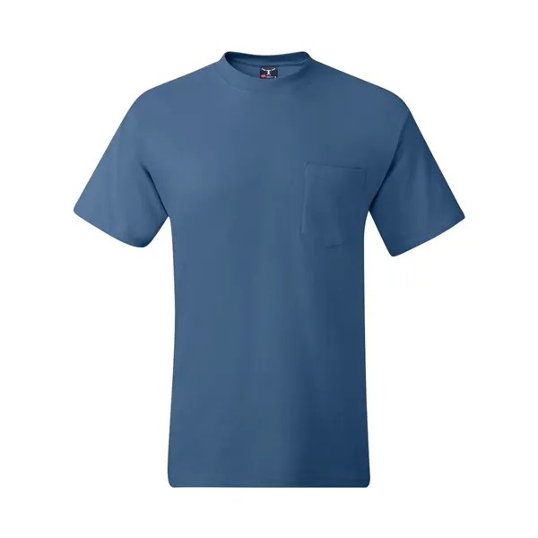 T-shirt with chest pocket made of 100% ring-spun cotton with double-needle... from ASI 84358 S&S Activewear