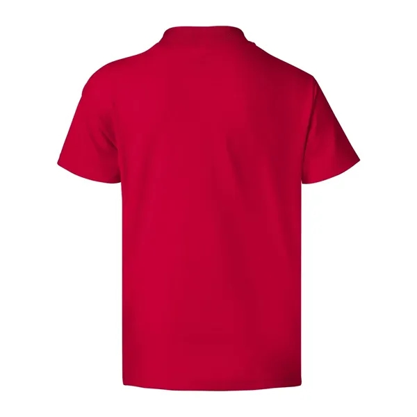 Youth-sized T-shirt made of cotton/poly with 5% recycled polyester from plastic... from ASI 84358 S&S Activewear