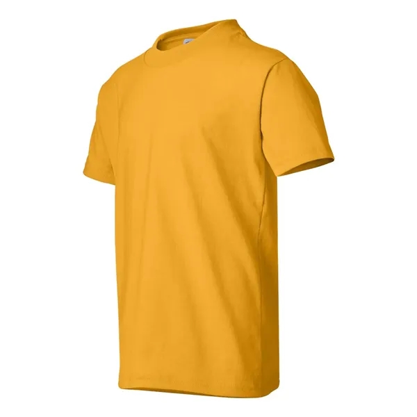 Youth-sized T-shirt made of cotton/poly with 5% recycled polyester from plastic... from ASI 84358 S&S Activewear