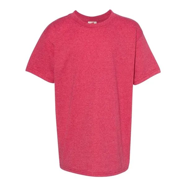 Youth-sized T-shirt made of cotton/poly with 5% recycled polyester from plastic... from ASI 84358 S&S Activewear