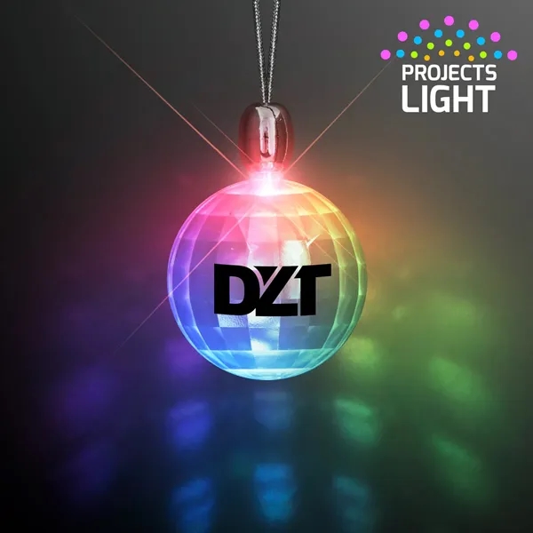 Acrylic Mini Disco Ball Necklace, Light Projecting; Blank & Imprint Pricing... from ASI 34194 ALightPromos