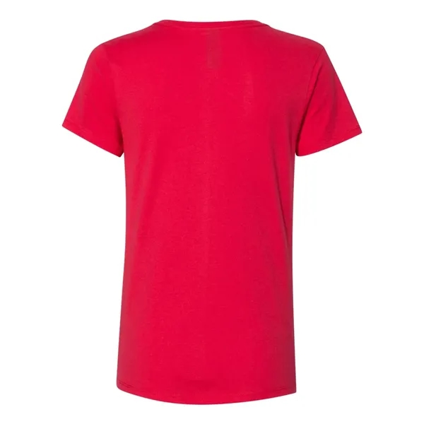 Women's V-neck T-shirt made of cotton/polyester with contoured, side-seamed feminine fit.... from ASI 84358 S&S Activewear
