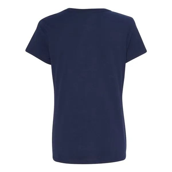 Women's V-neck T-shirt made of cotton/polyester with contoured, side-seamed feminine fit.... from ASI 84358 S&S Activewear