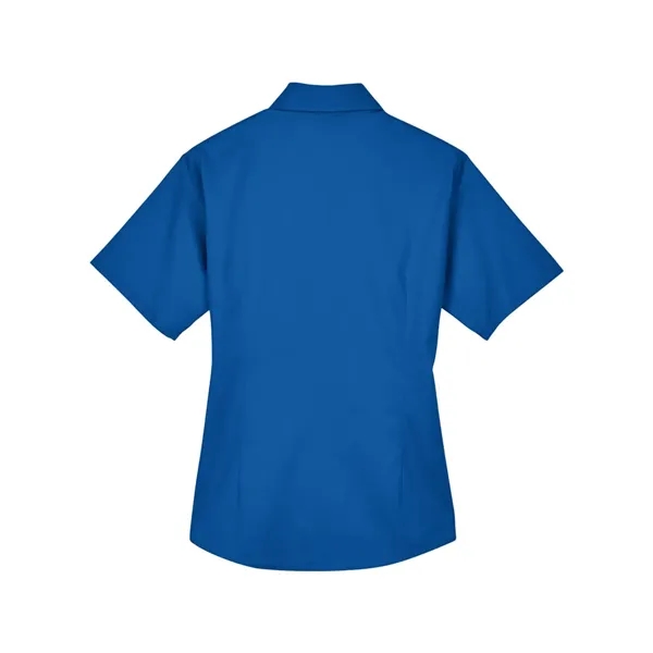 Harriton Women's Easy Blend™ Short-Sleeve Twill Shirt wit...... from ASI 84358 S&S Activewear