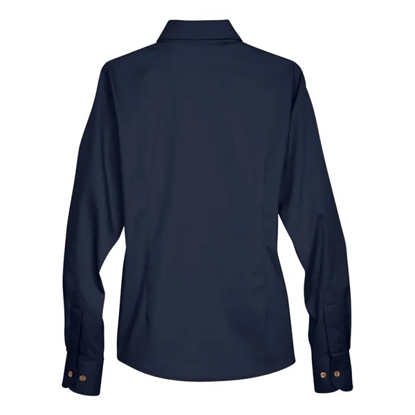 Harriton Women's Easy Blend™ Long-Sleeve Twill Shirt with...... from ASI 84358 S&S Activewear