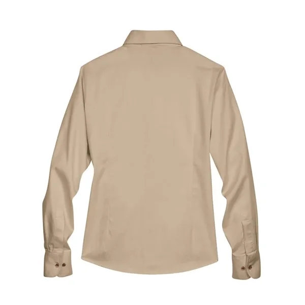 Harriton Women's Easy Blend™ Long-Sleeve Twill Shirt with...... from ASI 84358 S&S Activewear