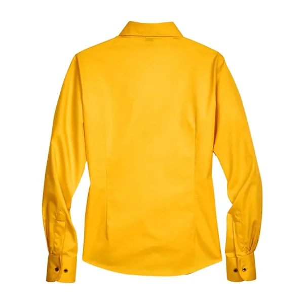 Harriton Women's Easy Blend™ Long-Sleeve Twill Shirt with...... from ASI 84358 S&S Activewear