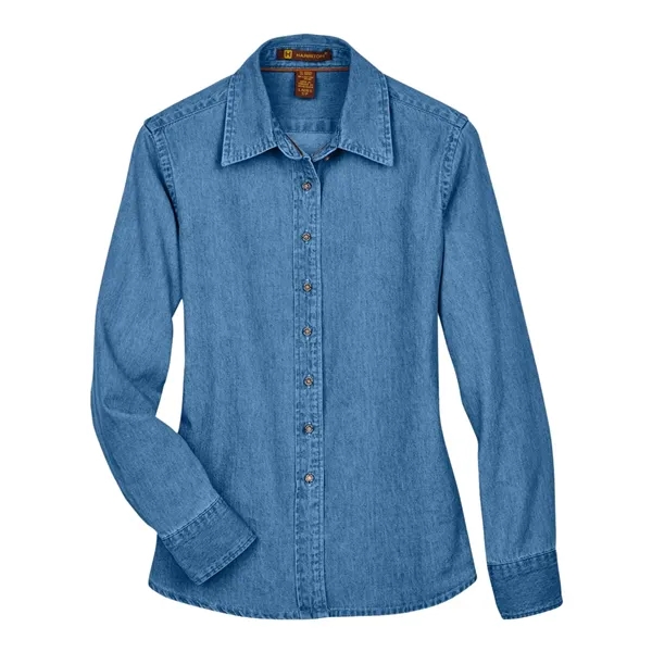 Harriton Women's Long-Sleeve Denim Shirt... from ASI 84358 S&S Activewear