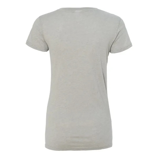 Women's T-shirt with 1x1 rib-knit mitered V-neck collar and glitter knit... from ASI 84358 S&S Activewear