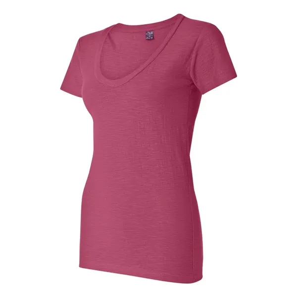 V-neck slub jersey t-shirt with self-fabric neck tape.... from ASI 84358 S&S Activewear