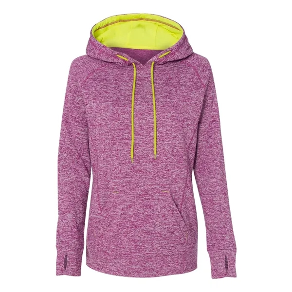 J. America Women's Cosmic Poly Fleece Contrast Hooded Pullover Sweatshirt, blank.... from ASI 84358 S&S Activewear