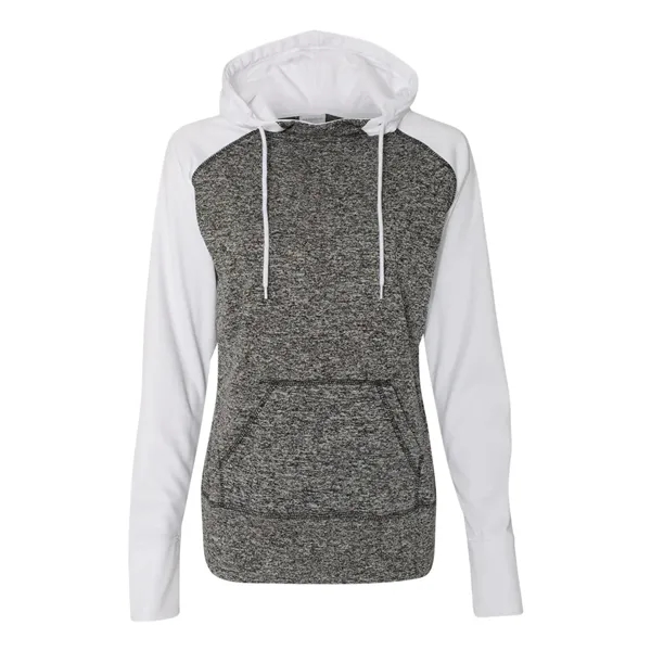 Women's fleece pullover sweatshirt with fleck body and contrast hood and... from ASI 84358 S&S Activewear
