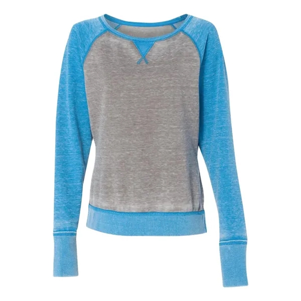 J. America Women's Zen Fleece Raglan Crewneck Sweatshirt, blank.... from ASI 84358 S&S Activewear