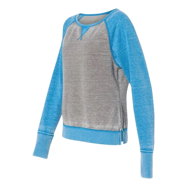 J. America Women's Zen Fleece Raglan Crewneck Sweatshirt, blank.... from ASI 84358 S&S Activewear