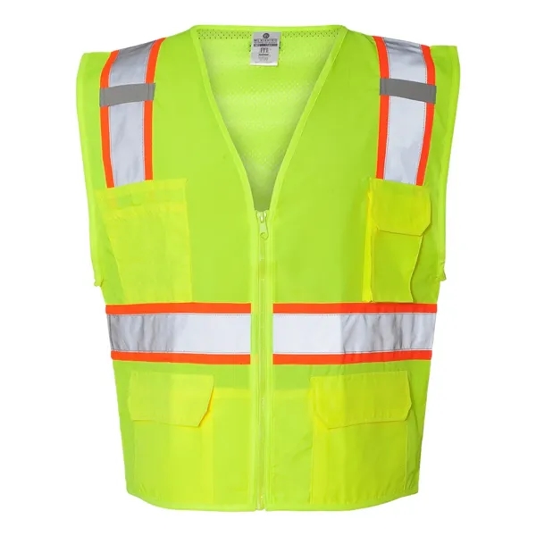 Solid front Lime vest with mesh back. Zipper front closure. Blank... from ASI 84358 S&S Activewear