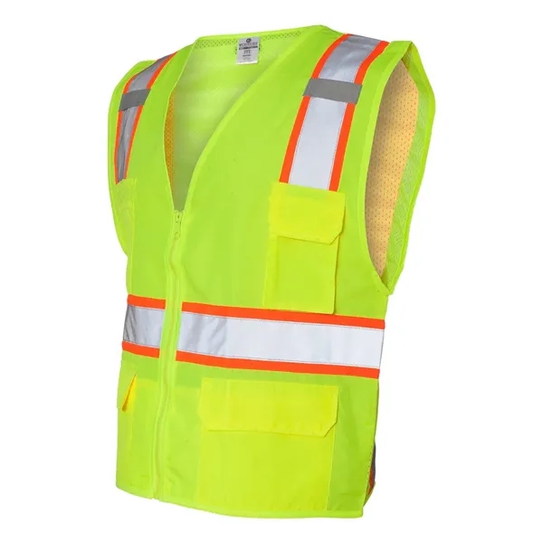 Solid front Lime vest with mesh back. Zipper front closure. Blank... from ASI 84358 S&S Activewear
