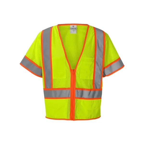 Mesh surveyor's vest in Lime with zipper front closure. Blank product.... from ASI 84358 S&S Activewear