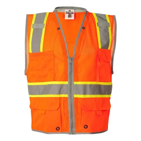 Lime Class 2 vest with reflective trim. Blank product.... from ASI 84358 S&S Activewear