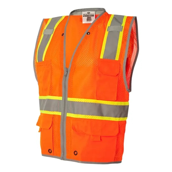 Lime Class 2 vest with reflective trim. Blank product.... from ASI 84358 S&S Activewear