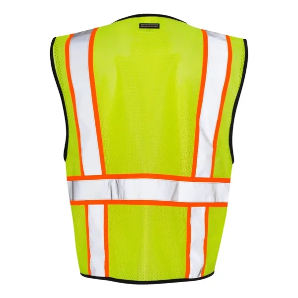 Economy vest with contrast zipper front and 2" wide reflective material... from ASI 84358 S&S Activewear