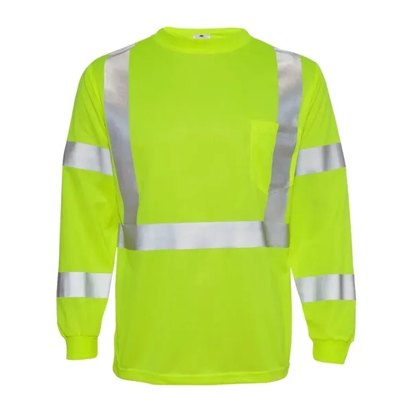 Long sleeve class 3 compliant safety shirt. Blank.... from ASI 84358 S&S Activewear