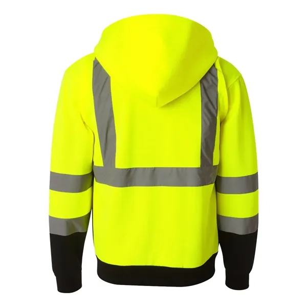 Hi-Vis hooded full-zip sweatshirt with lower outside slash pockets. Blank product.... from ASI 84358 S&S Activewear