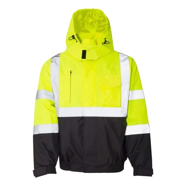 Bomber jacket with 2" wide reflective materials for visibility in dark... from ASI 84358 S&S Activewear