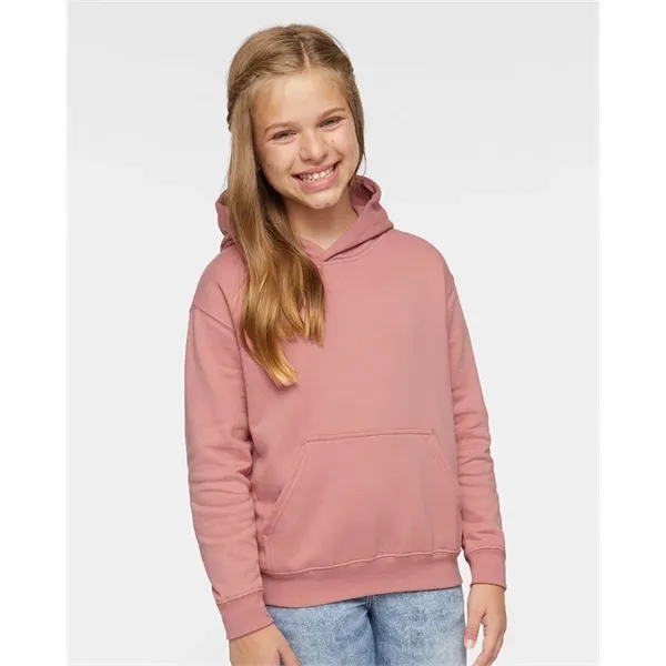 Youth pullover hooded sweatshirt made of 60/40 cotton/polyester fleece with coverstitched... from ASI 84358 S&S Activewear