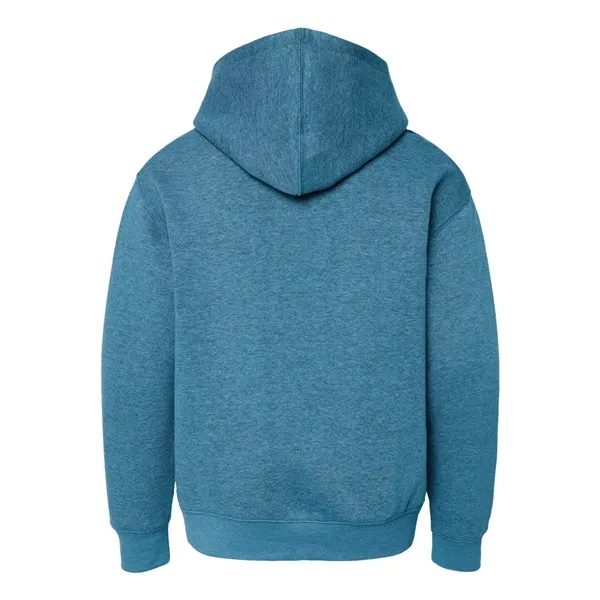 Youth pullover hooded sweatshirt made of 60/40 cotton/polyester fleece with coverstitched... from ASI 84358 S&S Activewear