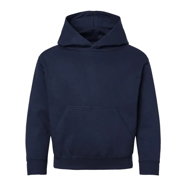 Youth pullover hooded sweatshirt made of 60/40 cotton/polyester fleece with coverstitched... from ASI 84358 S&S Activewear
