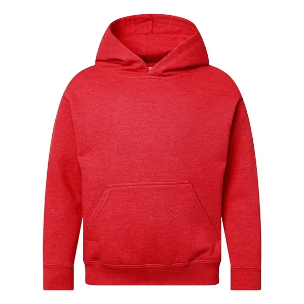 Youth pullover hooded sweatshirt made of 60/40 cotton/polyester fleece with coverstitched... from ASI 84358 S&S Activewear