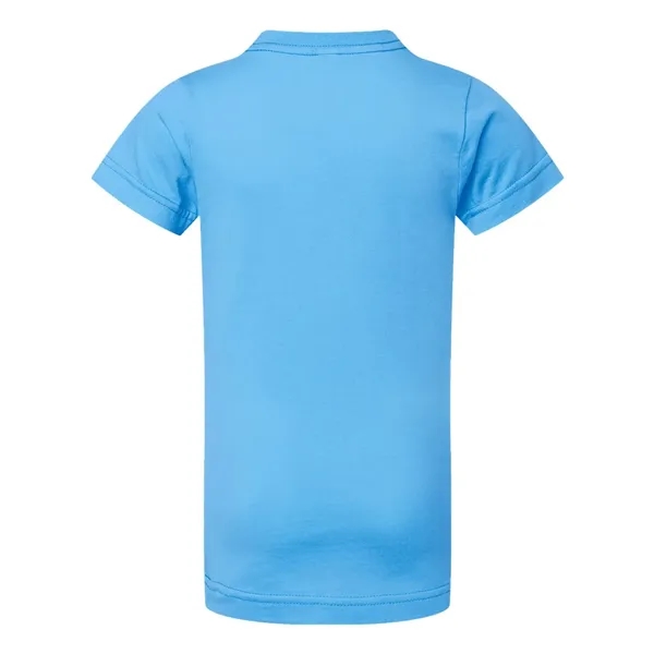 Girls' longer length t-shirt with taped neck. Blank product.... from ASI 84358 S&S Activewear