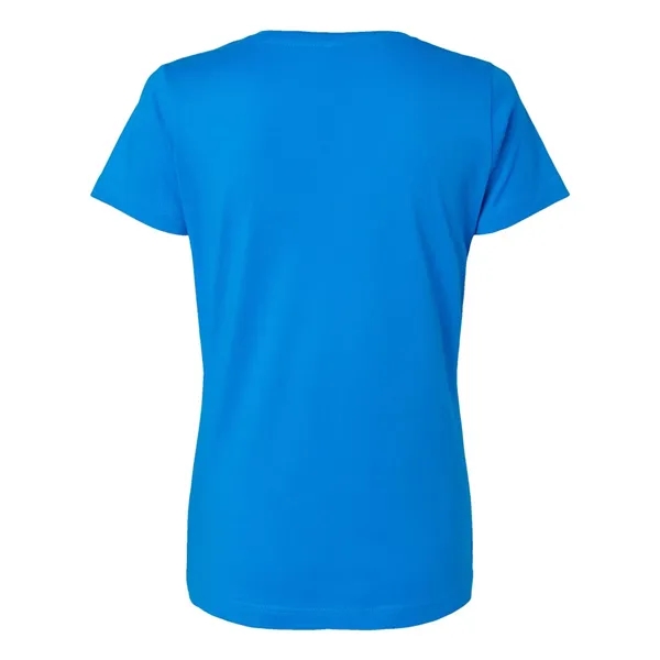 Women's fine jersey longer length V-neck T-shirt. Blank product.... from ASI 84358 S&S Activewear