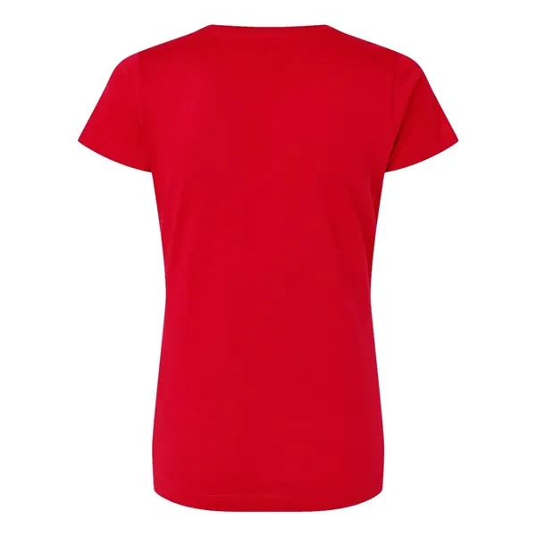 Women's fine jersey longer length V-neck T-shirt. Blank product.... from ASI 84358 S&S Activewear
