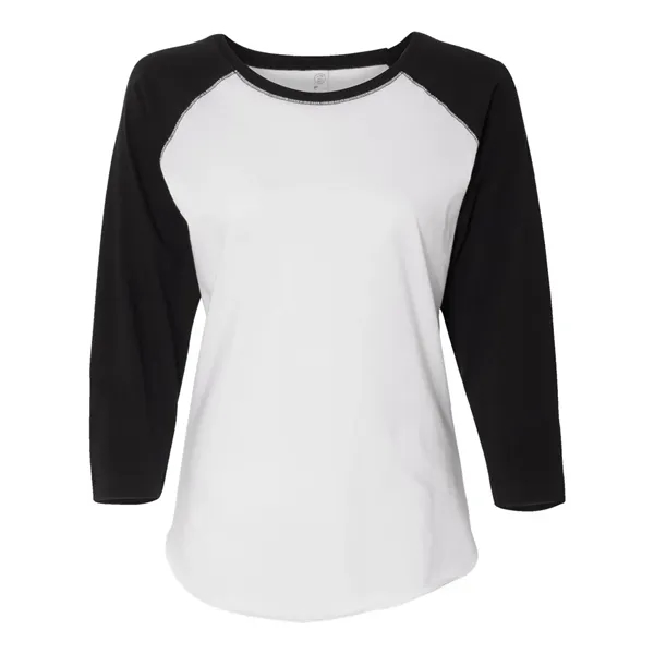 LAT Women's Fine Jersey 3/4 Sleeve Baseball T-Shirt, blank.... from ASI 84358 S&S Activewear