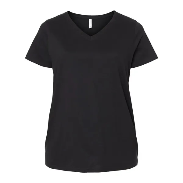 LAT Curvy Collection Women's Fine Jersey V-Neck Tee... from ASI 84358 S&S Activewear