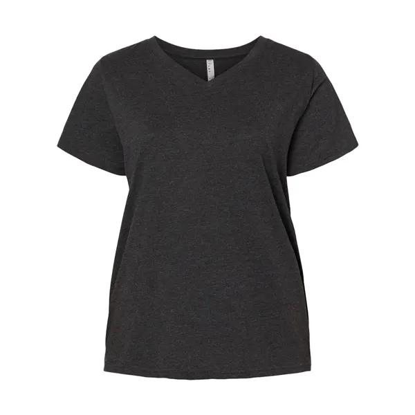 LAT Curvy Collection Women's Fine Jersey V-Neck Tee... from ASI 84358 S&S Activewear
