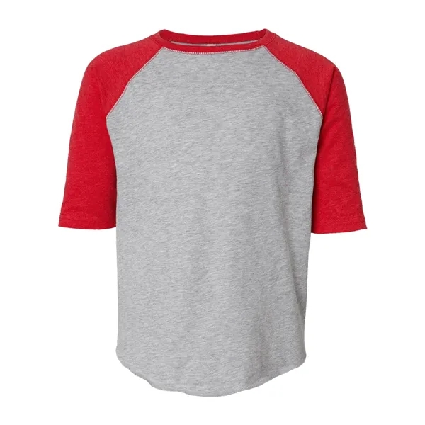 Youth size three quarter sleeve baseball t-shirt. Blank.... from ASI 84358 S&S Activewear