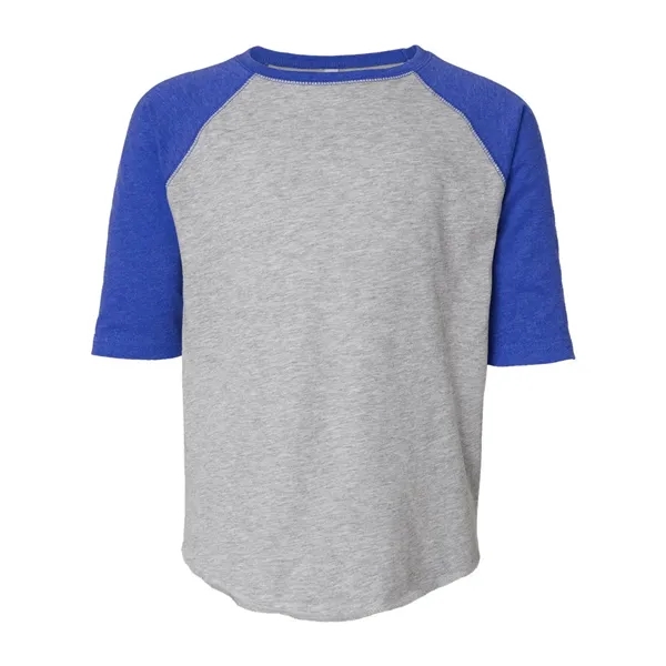 Youth size three quarter sleeve baseball t-shirt. Blank.... from ASI 84358 S&S Activewear