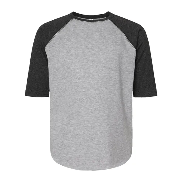 Youth size three quarter sleeve baseball t-shirt. Blank.... from ASI 84358 S&S Activewear