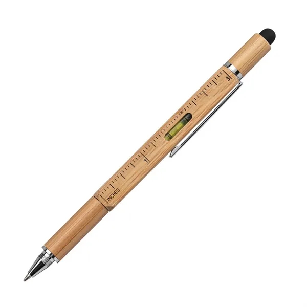 Jorge eco-friendly Bamboo twist-action pen with stylus. Features a lined ruler... from ASI 84592 St Regis Group