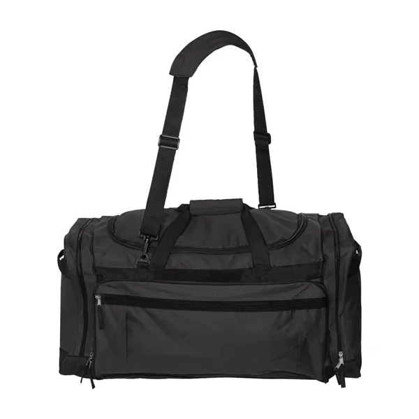 Large polyester duffel bag with two large zipper side pockets. Blank.... from ASI 84358 S&S Activewear