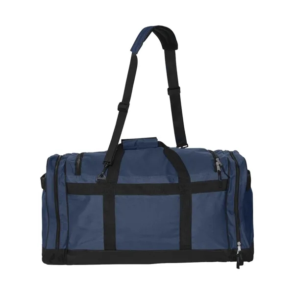Large polyester duffel bag with two large zipper side pockets. Blank.... from ASI 84358 S&S Activewear