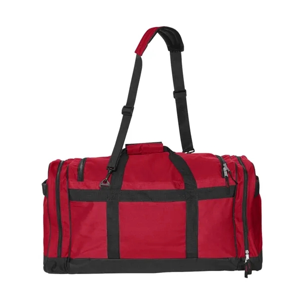 Large polyester duffel bag with two large zipper side pockets. Blank.... from ASI 84358 S&S Activewear