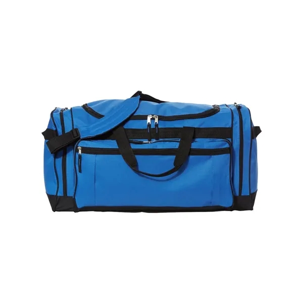 Large polyester duffel bag with two large zipper side pockets. Blank.... from ASI 84358 S&S Activewear