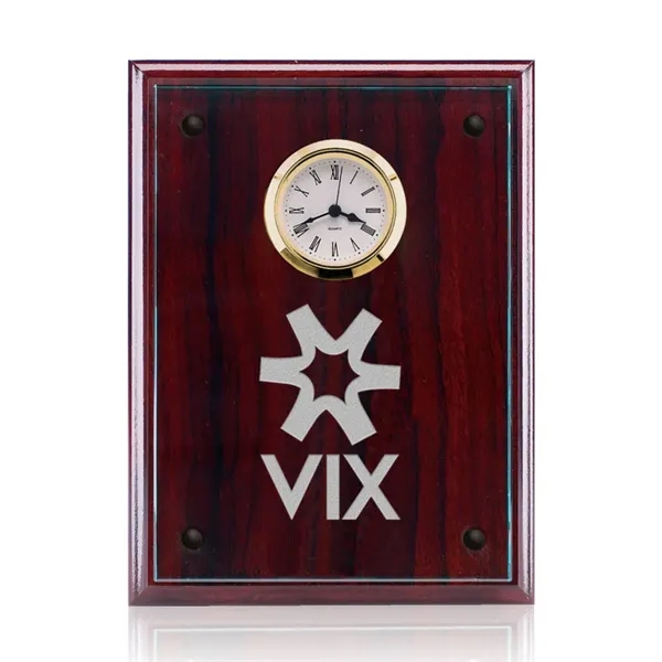 Clock award - starfire/rosewood with glass overlay.... from ASI 84592 St Regis Group