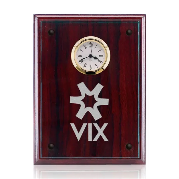 Clock award - starfire/rosewood with glass overlay.... from ASI 84592 St Regis Group