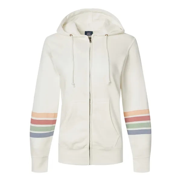 MV Sport Women's Striped Sleeves Full-Zip Hooded Sweatshirt... from ASI 84358 S&S Activewear